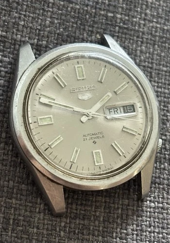 Vintage SEIKO 5 Automatic 6119-8080 Rare Grey Dial For Parts/Repair