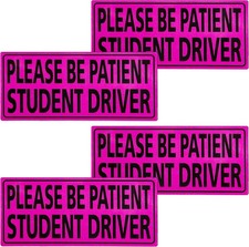 4 PCS Student Driver Magnetfor Car, New Driver Magnet for Color: Black/Purple