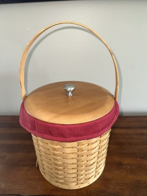 Longaberger 2003 Ice Bucket Basket, Liner, Protector,  Lid, Insulated Bucket