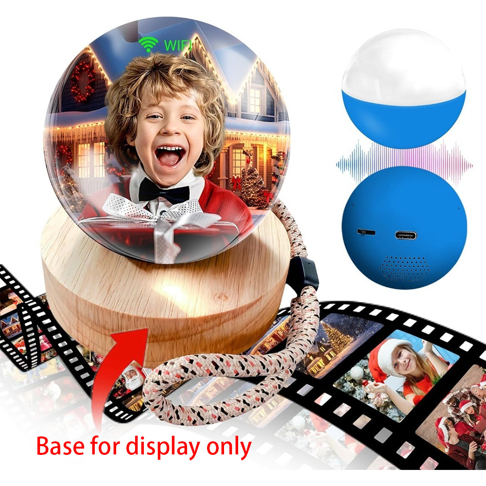WiFi Upgraded Memory Sphere Lamp 3D Crystal Ball Video Player Gift for Christmas