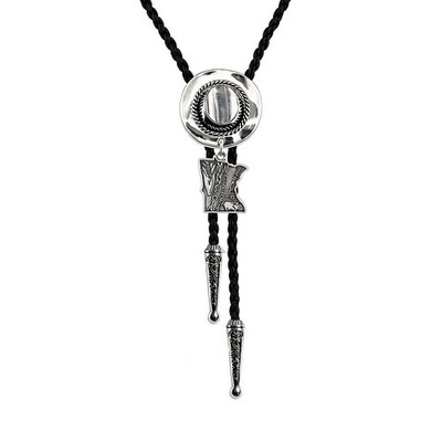 BRBAM Western Cowboy Hat Bolo Tie Vintage Style Antique Silver United States ...