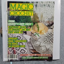 Magic Crochet Mag 54 June 1988 Gloves Oval Tablecloth Openwork Summer Sweaters