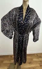 Vintage Go Softly Women's M Robe Paisley Satin Silky NO BELT