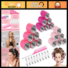 37 Pcs Thermal Hair Rollers Set with Clips Comb - Self Grip Styling Tools for