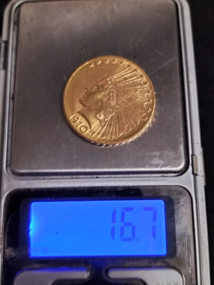 Piece 10 Dollars Tête D'indien 1910 Or - Photo 4/4