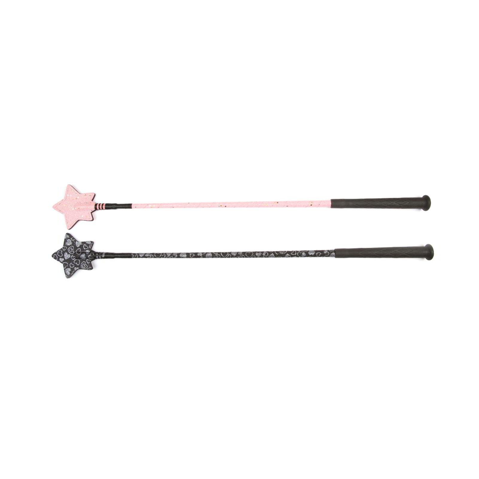 Hy Equestrian Glitter Star Riding Whip - Pink