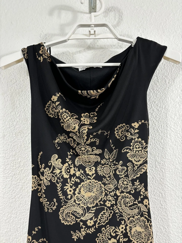 Vestido para mujer Jonathan Martin XS negro dorado floral bruja gasa alto bajo vampiro Foto 2 de 4