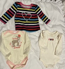 Girls 3-Piece Lot 6-9 Month Children  s Place Shirt  2 One-piece Outfits 1739