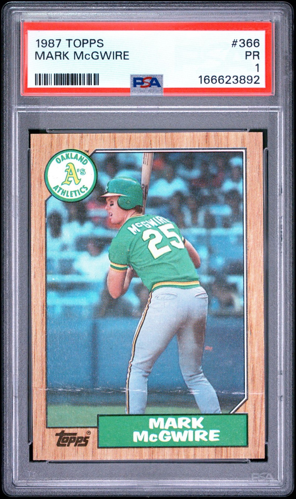 1987 TOPPS MARK MCGWIRE #366 * A'S * ROOKIE * POOR PSA 1 * LOW POP 12 TOTAL