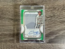 2021 Topps Definitive Collection Shohei Ohtani Auto Relic Green /15 #ARC-SO