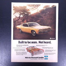 1970's Chrysler Plymouth Satellite Vintage Car Print Ad Advertisement Home Decor