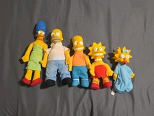 VINTAGE 1990 THE SIMPSONS PLUSH DOLL FAMILY SET VINYL HEADS