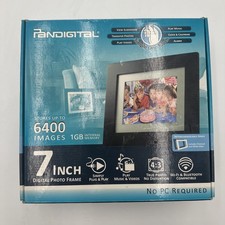 PanDigital 7" Digital Clock Calendar Photo Frame 6400 Images 1GB No PC required