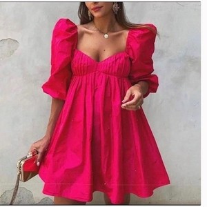 zara pink babydoll dress The cutest Zara mini baby blush pink babydoll dress