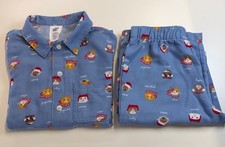 Lands End size 12 Kids Pajama set Flannel Cats Christmas