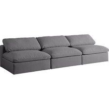 Trent Home Contemporary Deluxe Gray Linen Fabric Modular Armless Sofa