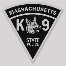 3 Inch Non-Reflective Massachusetts Subdued State Police K9 Sticker Decal