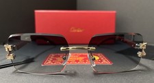 Cartier Rimless Unisex Sunglasses Gold Frame W/ Gradient Lens Free Shipping 