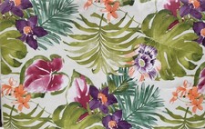 Vinyl Flannel Back Tablecloth 52"x70" Oblong, TROPICAL LEAVES FLOWERS 4, HP