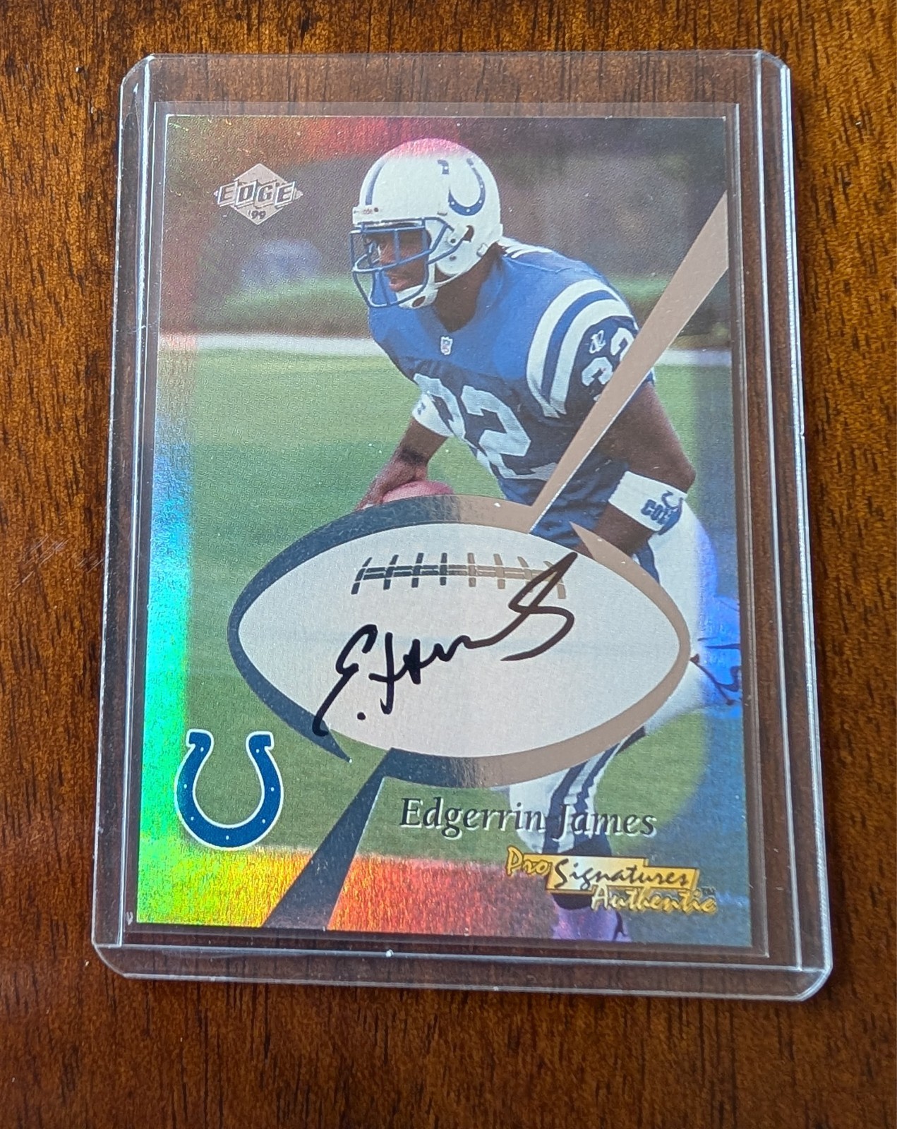 1999 Collector’s Edge Pro Signatures Edgerrin James Auto Rookie RC #d /435 Colts