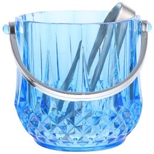  Large Ice Bucket for Drinks Mini with Tongs Plastic Tub Bartending Kit