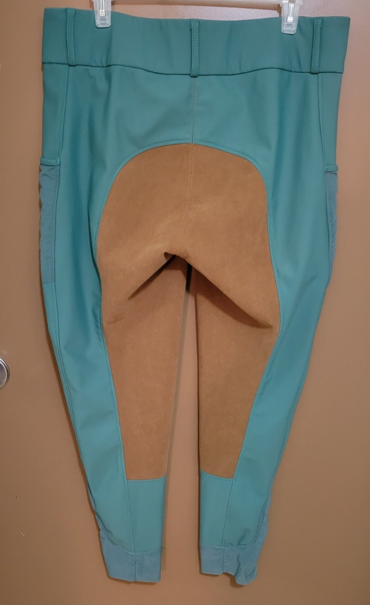 Piper by SmartPak Equestrian Riding Pants Breeches Womens XL Green Brown Pull On