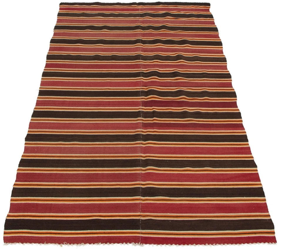 Vintage Hand Woven Traditional Kilim Rug 4'4" x 9'11" Oriental Wool Carpet - Image 2 of 4