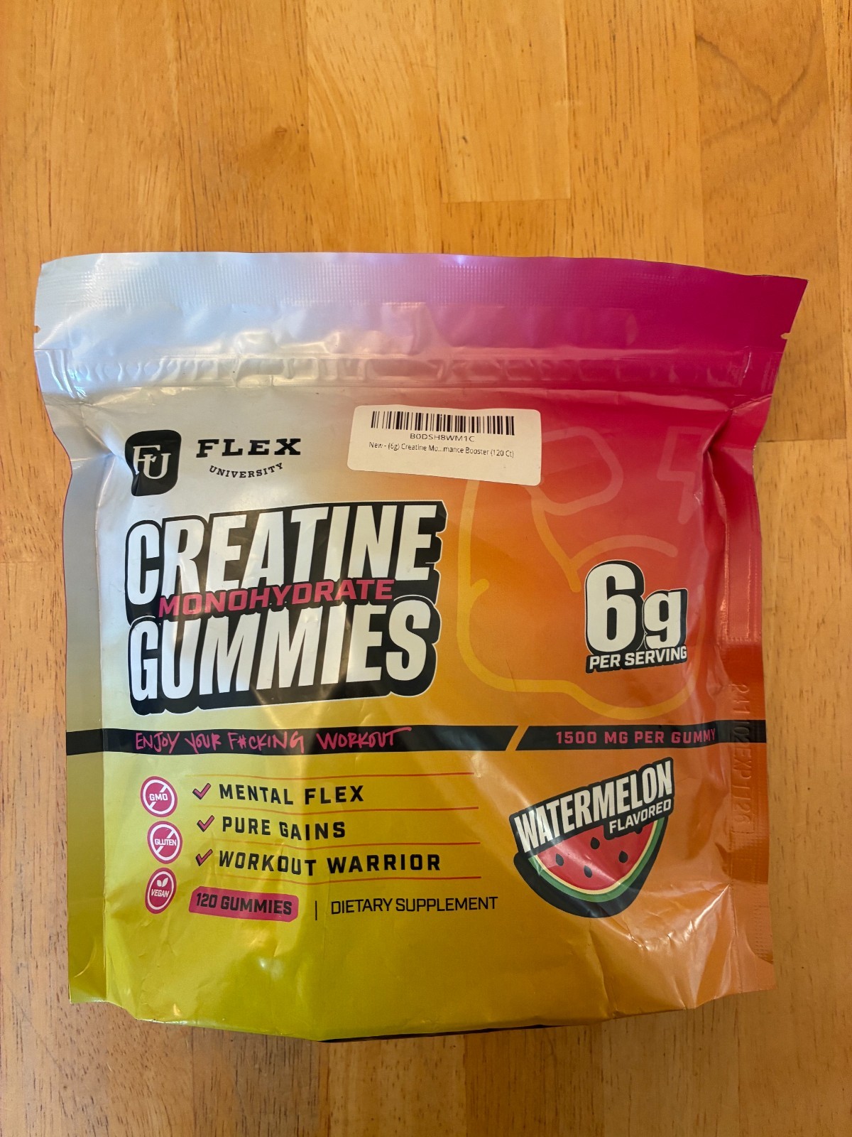 New Flex University Creatine Monohydrate Gummies - 6g - Watermelon - 120 count