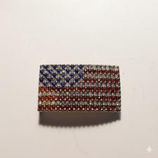 American Flag Rhinestone Belt Buckle Patriotic USA ET811-A