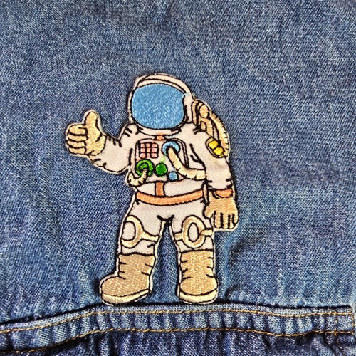 Custom Patched Denim Shirt Jacket St Johns Bay - NASA, UFO's, Star Wars, Daddy - Bild 5 von 12