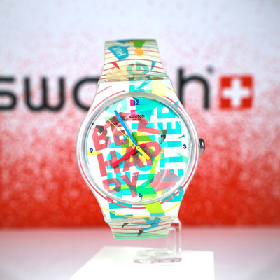 New Swiss Swatch Swiss Made Multicolor Go HAPPY SUOZ196 41MM Vibrant Colorful