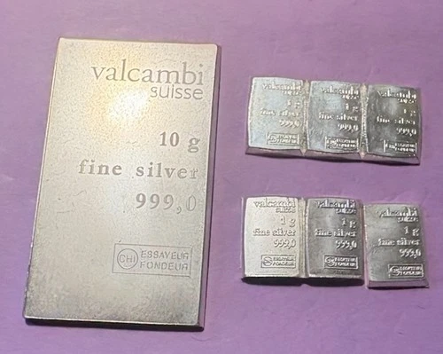 LOT OF 16 Grams .999 FINE SILVER VALCAMBI SUISSE COMBIBAR ⭐️⭐️⭐️⭐️⭐️
