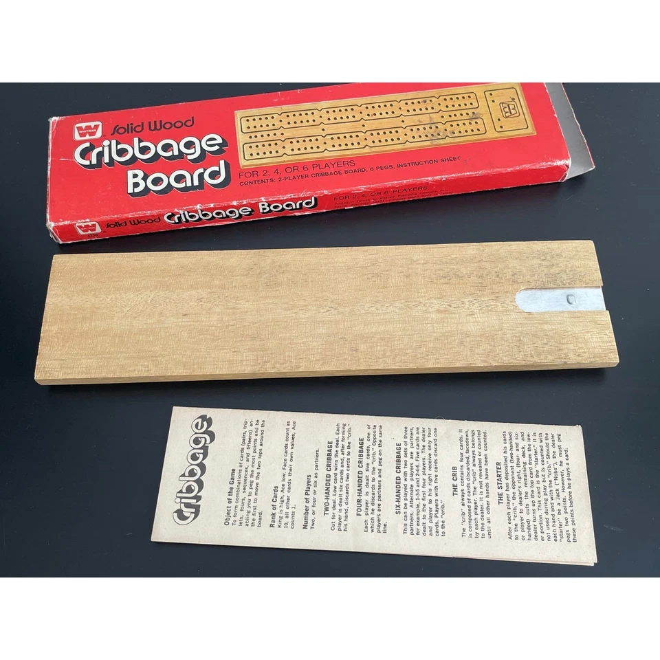 00687 Whitman Solid Wood Cribbage Board Game For 2-6 Players No Pegs - Image 3 of 4