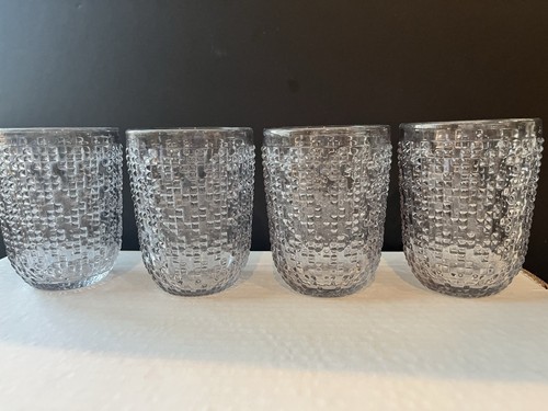 4 Godinger Double Old Fashioned Kristall Rauchgrau Perlen Becher Gläser - Bild 2 von 7