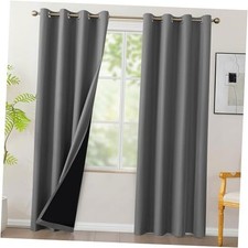100 Blackout Curtains 84 inches Long, 4 Panels 54"W x 84"L Pack of 4 Grey