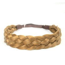 5 Strands Synthetic Hair Braided Headband Classic Chunky Wide Plaited Braids ...