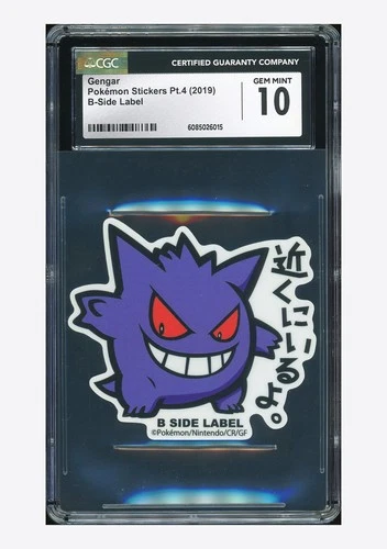 Pokemon CGC 10 GEM MINT Gengar B-Side Label 2019 Stickers Pt.4 Japanese #1