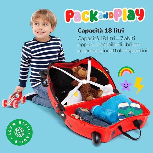 Trunki Valigia Cavalcabile per Bambini – Trolley Bambini Bagaglio a Mano – Valig - Foto 5 di 7