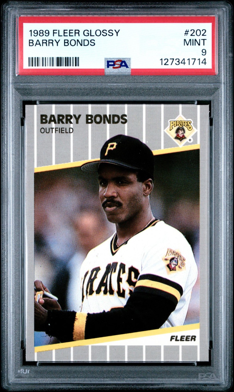 1989 FLEER  GLOSSY BARRY BONDS #202 * PIRATES * MINT  PSA 9