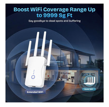 2.4GHz WiFi Repeater Range Extender Booster Wireless Wi-Fi White