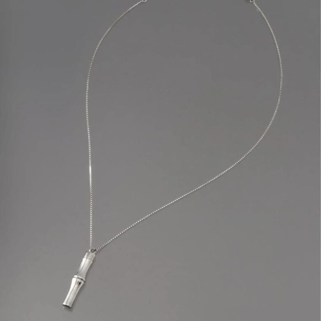 Collier Gucci vintage bambou argent lien vénitien croix breloque occasion