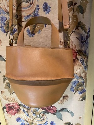 Madewell The Austin Crossbody Bag Bucket Purse Tote Leather Brown Desert Camel