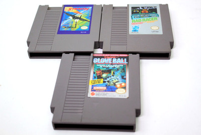 Lot of 3 Nintendo NES Games Stealth - Glove Ball - Rad Racer Working