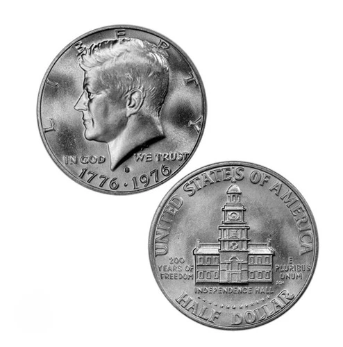 Kennedy Half Dollar 1976 Uncirculated 50c Bicentennial 1 Coin From Estate Lot