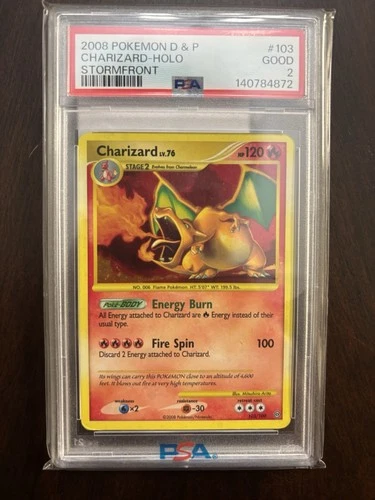 CHARIZARD HOLO PSA 2 2008 POKEMON DIAMOND & PEARL STORMFRONT #103/100