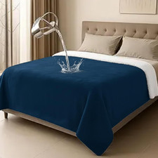 King Size Waterproof Blanket for Bed Couch, 80'' X 80'' Double Side Leakproof Re