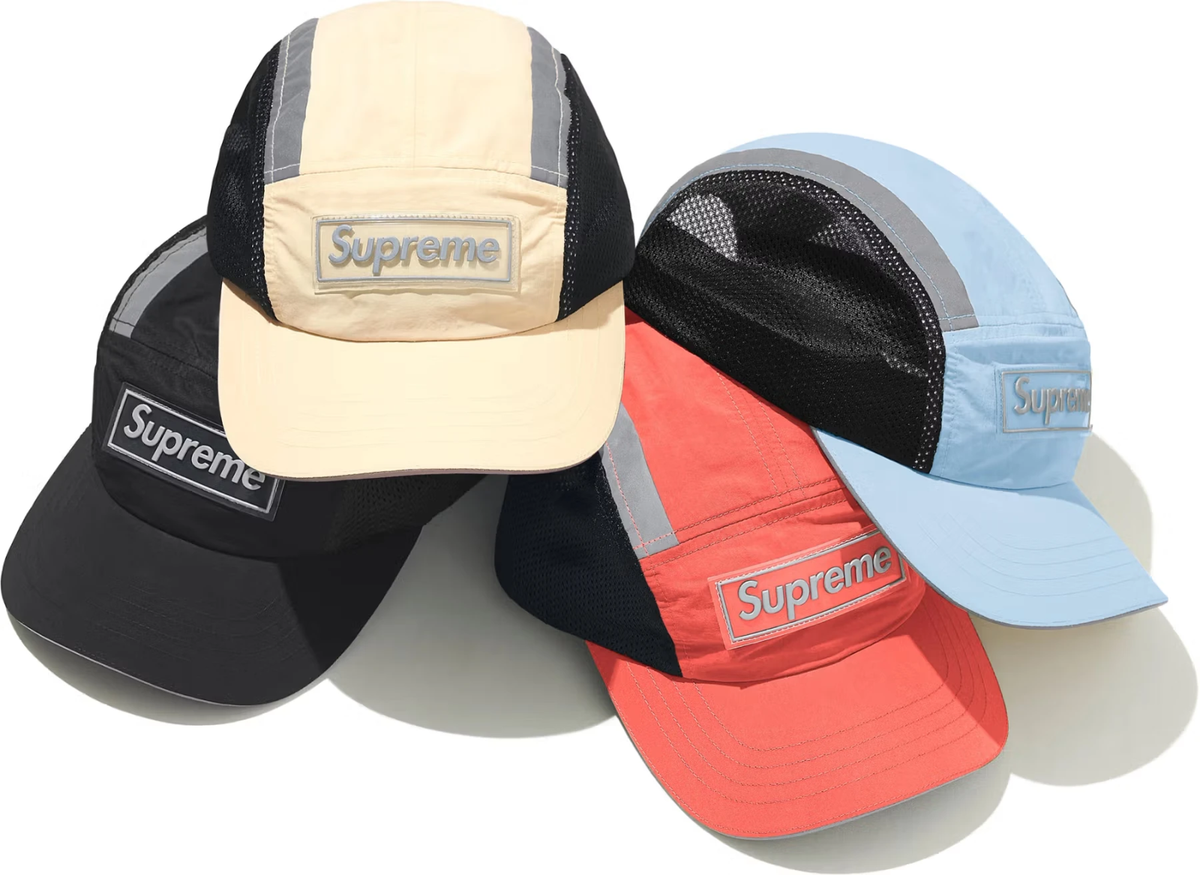 Supreme Side Mesh Camp Cap Black Cream Coral Blue 4colors