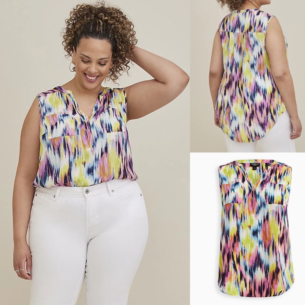 NWT Torrid Harper Georgette Sleeveless Top 5, Plus Size Women's