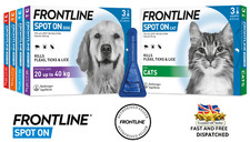 FRONTLINE SPOT ON For Lice & Tick Treatment Fleas S,M,L,XL Dogs & Cats (AVM-GSL)