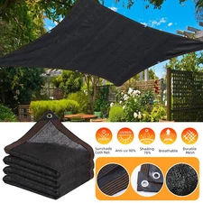 Outdoor Shade Sail Encrypted Thickened Anti-UV Polyethylene Shade Mesh Black USA